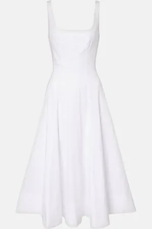 Staud Wells cotton poplin midi dress