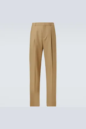 Saint Laurent High-rise wool gabardine tapered pants