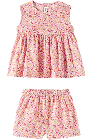 Il gufo Baby cotton shirt and shorts set