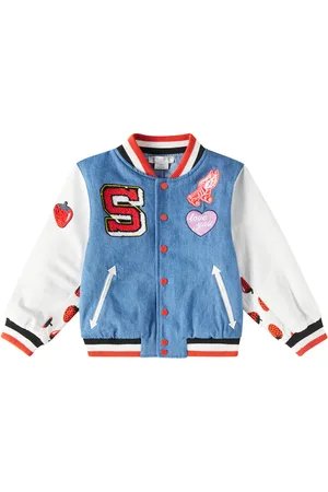 Stella McCartney Logo patch-appliquÃ© denim varsity jacket