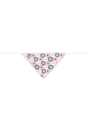 Louise Misha Holly floral crochet cotton-blend headband