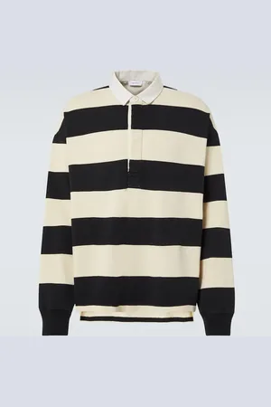 Alexander McQueen Striped oversized cotton polo shirt