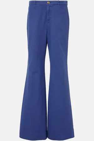 Chloé ChloÃ© Mid-rise cotton canvas flared pants