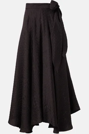 Loro Piana Quilted tie-detail silk maxi skirt