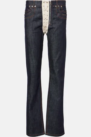 Jean Paul Gaultier Lace-up high-rise straight jeans
