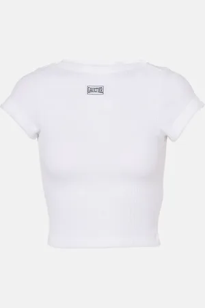 Jean Paul Gaultier Logo cotton jersey crop top