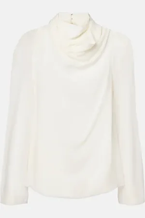 Altuzarra Cara draped high-neck silk top