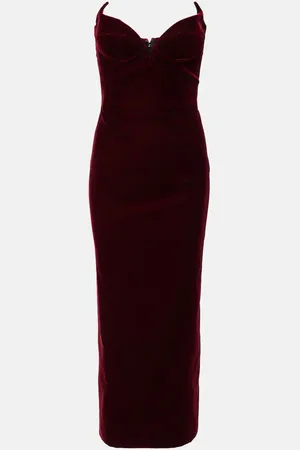 MUGLER Signature velvet bustier dress