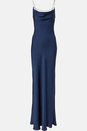 Paco rabanne Embellished satin slip dress