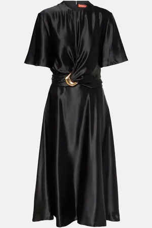 Altuzarra Honey belted silk satin midi dress