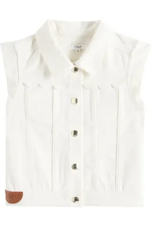 Chloé ChloÃ© Kids Logo embroidered denim vest