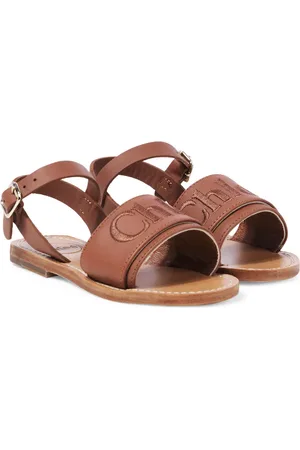 Chloé ChloÃ© Kids Logo embroidered leather sandals