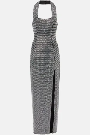 AREA Embellished halterneck gown