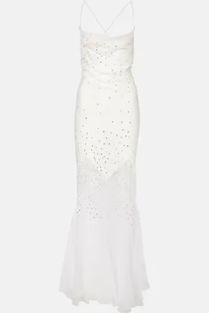 Paco rabanne Embellished sheer gown