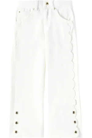 Chloé ChloÃ© Kids Scalloped wide-leg jeans