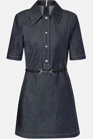 Gucci Horsebit belted denim minidress