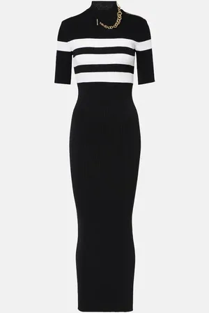 Jean Paul Gaultier Striped jersey maxi dress