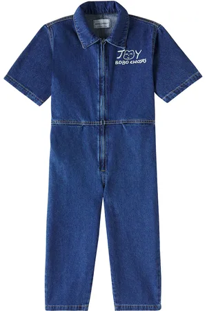 Bobo Choses Smiling denim overalls