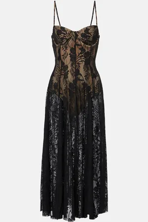 Norma Kamali Floral lace slip dress