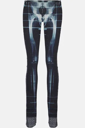 Jean Paul Gaultier Squeletor semi-sheer mesh straight pants