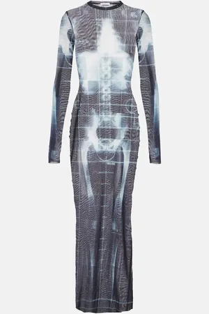 Jean Paul Gaultier Squeletor sheer tulle maxi dress