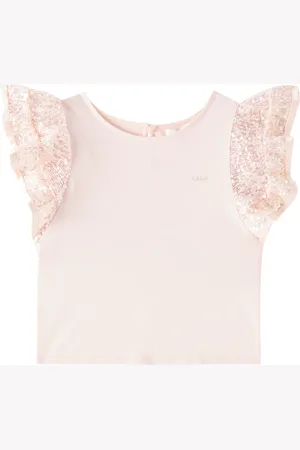 Chloé ChloÃ© Kids Sequined cotton jersey top