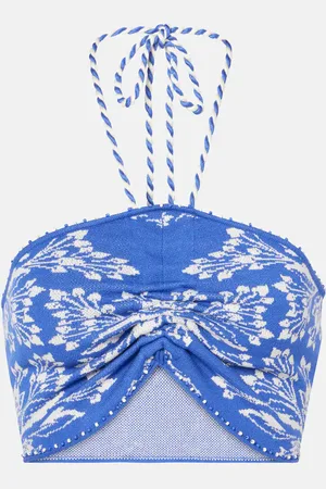 Farm Rio Halterneck cropped top