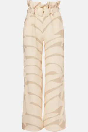 JOHANNA ORTIZ Printed high-rise linen wide-leg pants