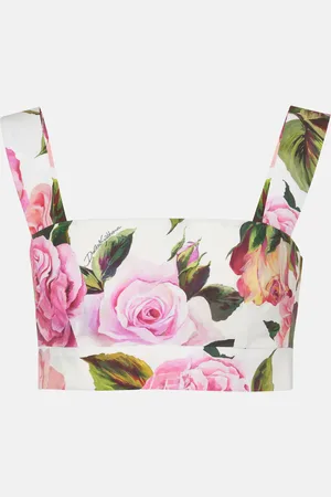 Dolce & Gabbana Floral cotton poplin crop top