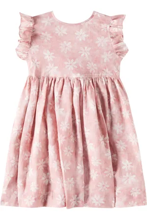 Il gufo Floral ruffled linen dress