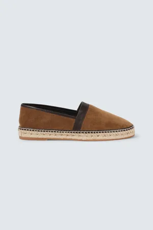 Manolo Blahnik Nerano leather-trimmed suede espadrilles