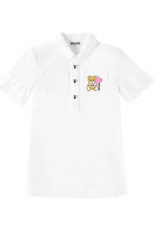 Moschino Teddy Bear ruffled cotton jersey dress