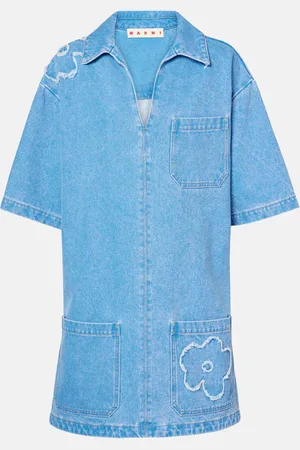 Marni Patch-appliquÃ© denim minidress