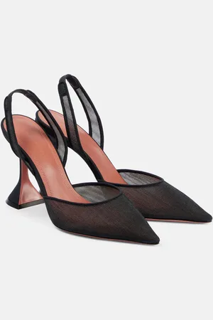 Amina Muaddi Holli mesh slingback pumps