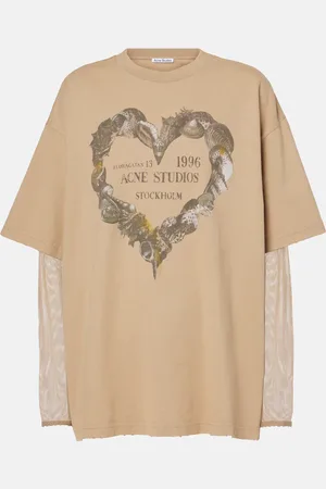Acne Studios Printed layered cotton T-shirt
