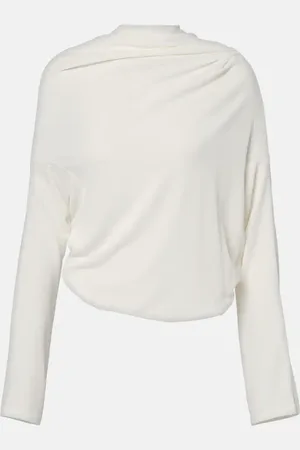 Jacquemus CroisiÃ¨re draped open-back crÃªpe jersey top