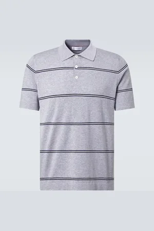 Brunello Cucinelli Striped cotton polo shirt