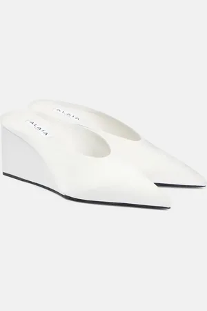 Alaïa AlaÃ¯a Cube Pointy 75 satin wedges
