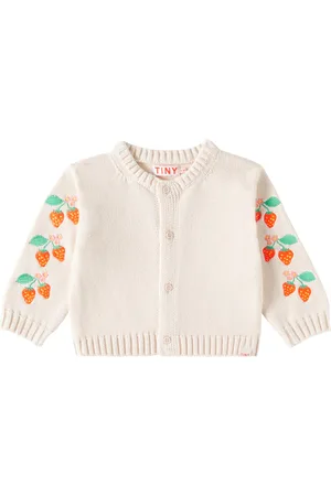 Tiny Cottons Baby Strawberries embroidered cotton cardigan