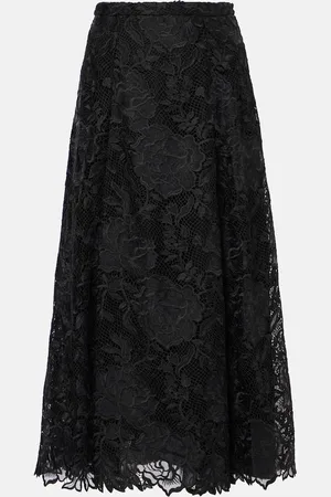 Erdem Floral lace midi skirt