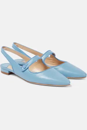 Manolo Blahnik Campariflatsli leather slingback flats
