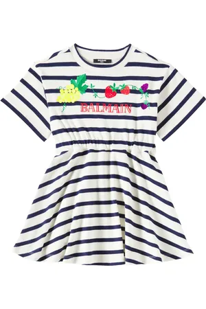 Balmain Striped cotton jersey dress