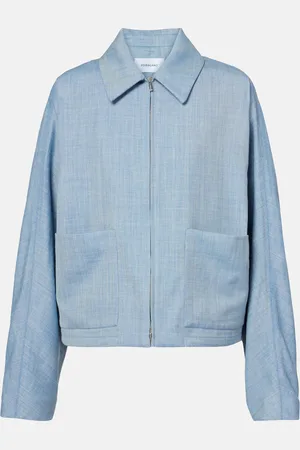 Salvatore Ferragamo Cropped wool, silk, and linen blouson