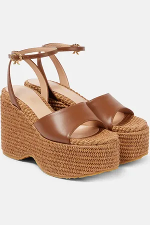 Gianvito Rossi Leather platform espadrilles