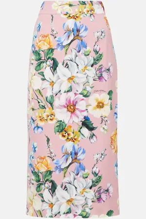 Dolce & Gabbana Floral silk-blend pencil skirt