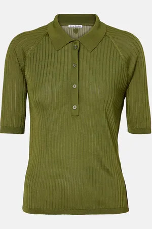 Acne Studios Ribbed-knit polo shirt