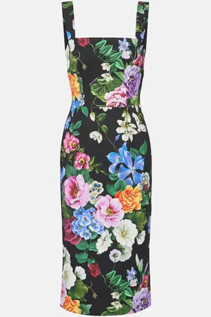 Dolce & Gabbana Floral cotton-blend midi dress