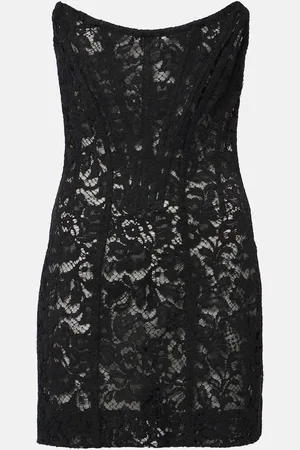 Dolce & Gabbana Floral cotton-blend lace minidress