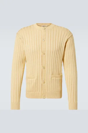 Auralee Ribbed-knit cotton cardigan