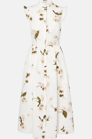 Erdem Floral cotton poplin midi dress